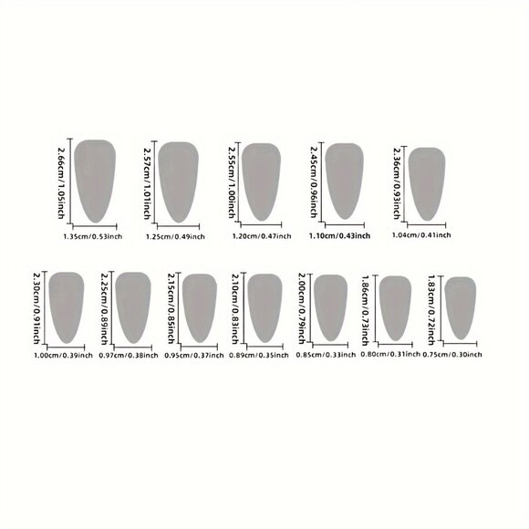 24Pcs Long Stiletto Press-On Nails Set - Mixed Red & White, Glossy Christmas - Picture 4 of 6